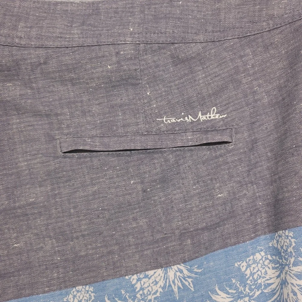 Travis Mathew Mens Size 42‎  Board Shorts Swim Trunks Blue White Gray